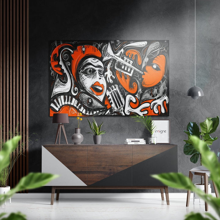 Picasso Style Brushed Aluminium Dibond Wall Art.