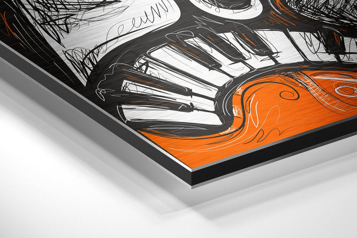 Picasso Style Brushed Aluminium Dibond Wall Art.