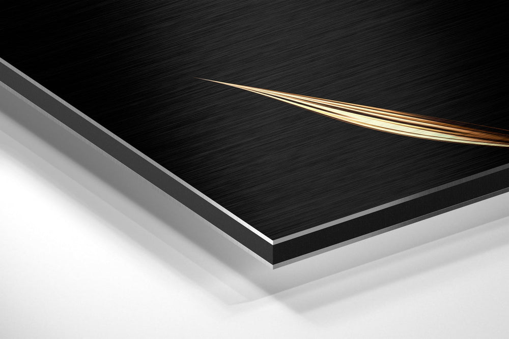 Golden Flower Brushed Aluminium Dibond Wall Art.