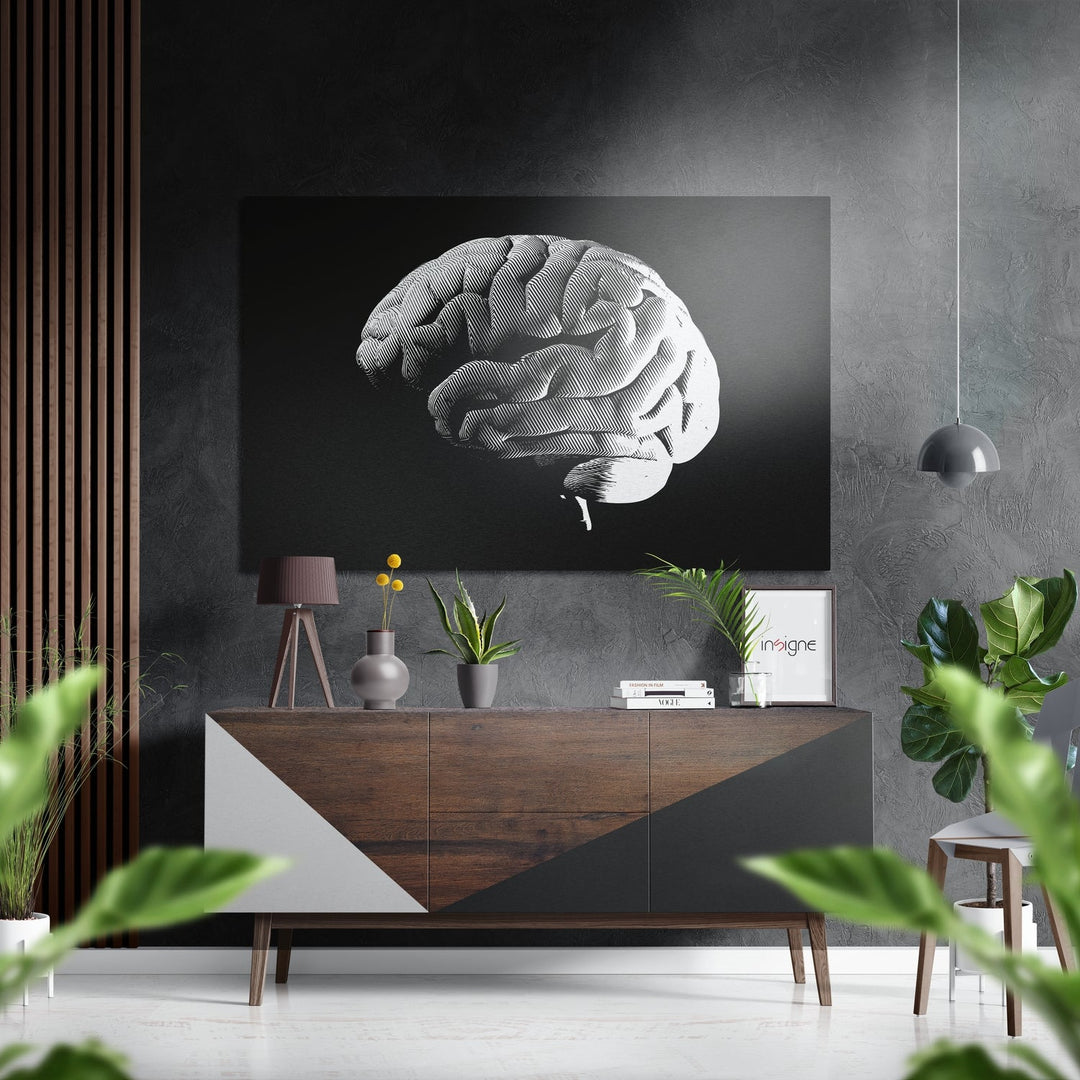 Brain Brushed Aluminium Dibond Wall Art.