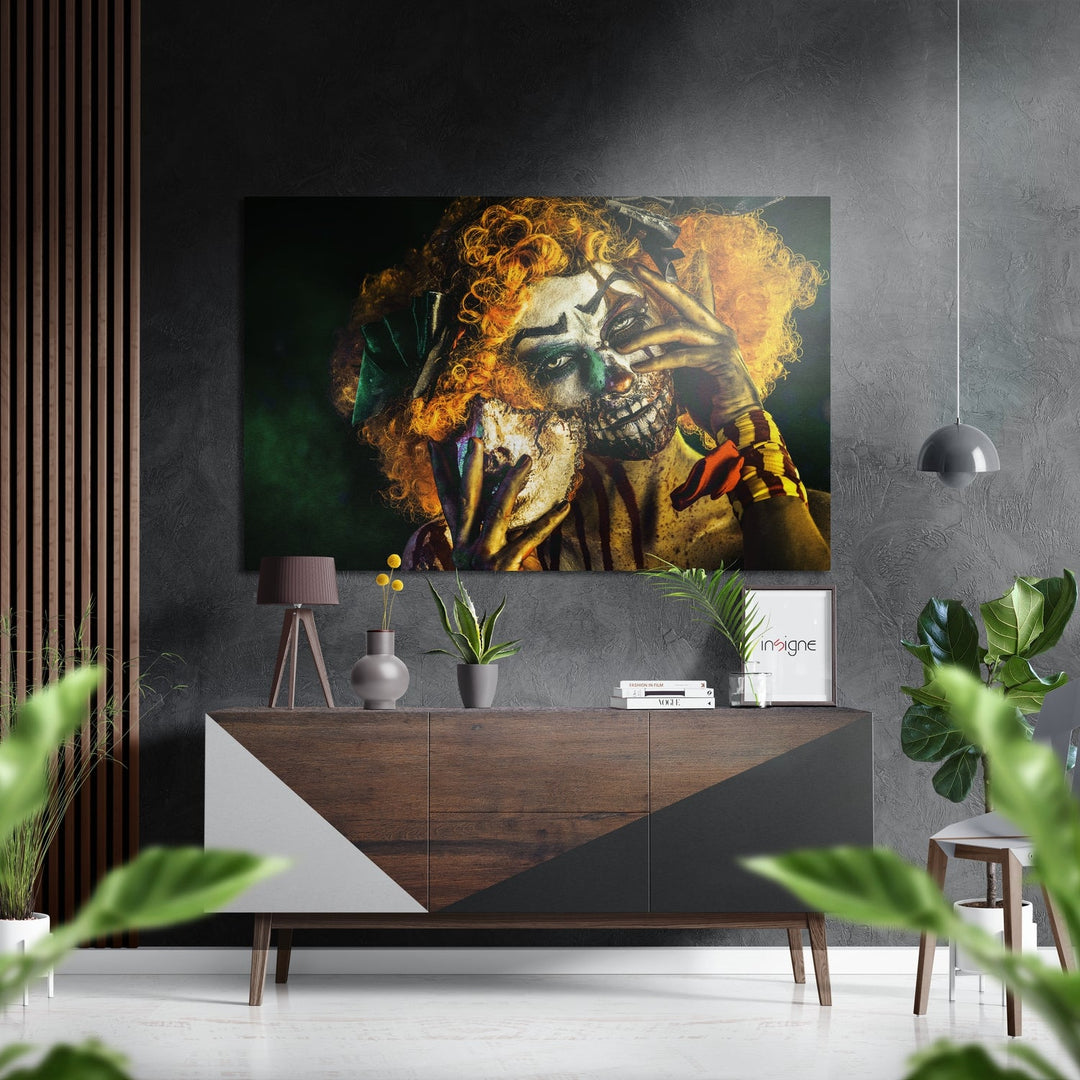 Clown Brushed Aluminium Dibond Wall Art.