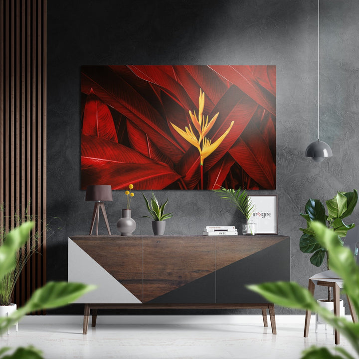 Leaves Brushed Aluminium Dibond Wall Art.