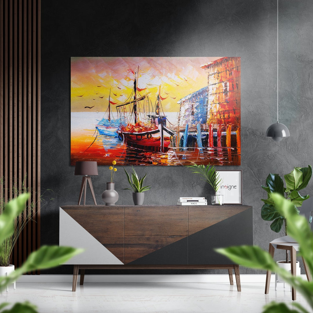 Boat Brushed Aluminium Dibond Wall Art.