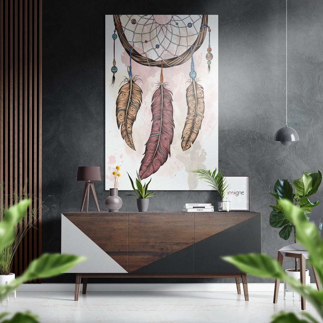 Dream Catcher Brushed Aluminium Dibond Wall Art.