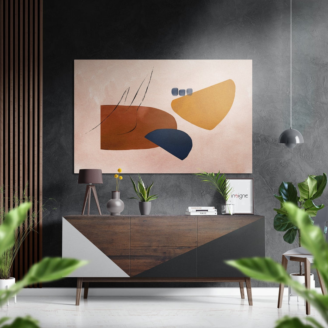 Shapes Brushed Aluminium Dibond Wall Art.