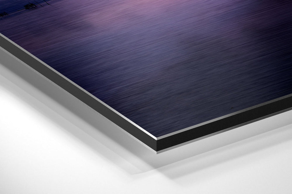 Sunset at the Lake Brushed Aluminium Dibond Wall Art.