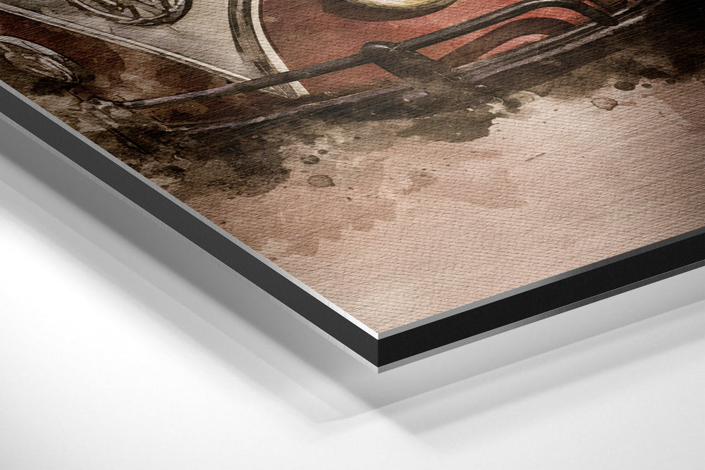 VW Bus Brushed Aluminium Dibond Wall Art.