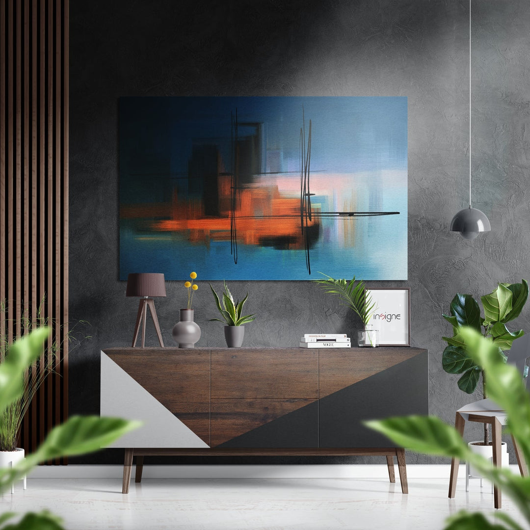Abstract Silhouette Brushed Aluminium Dibond Wall Art.