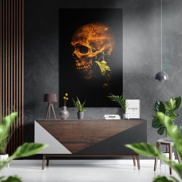 Skull Brushed Aluminium Dibond Wall Art.