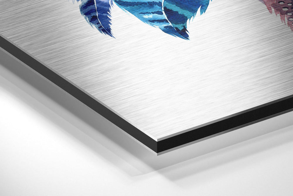 Dream Catcher Brushed Aluminium Dibond Wall Art.