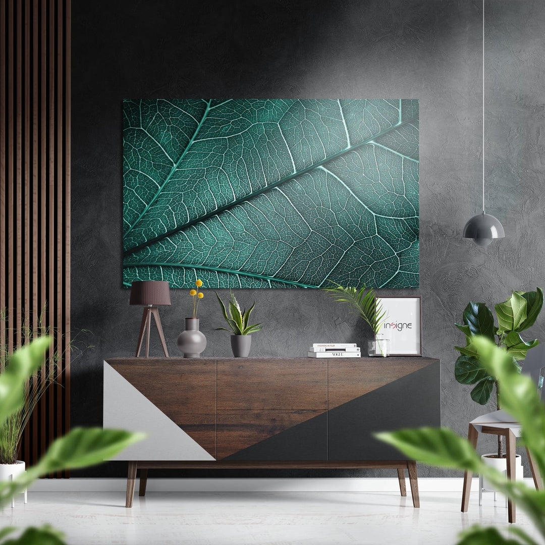 Leaf Brushed Aluminium Dibond Wall Art.