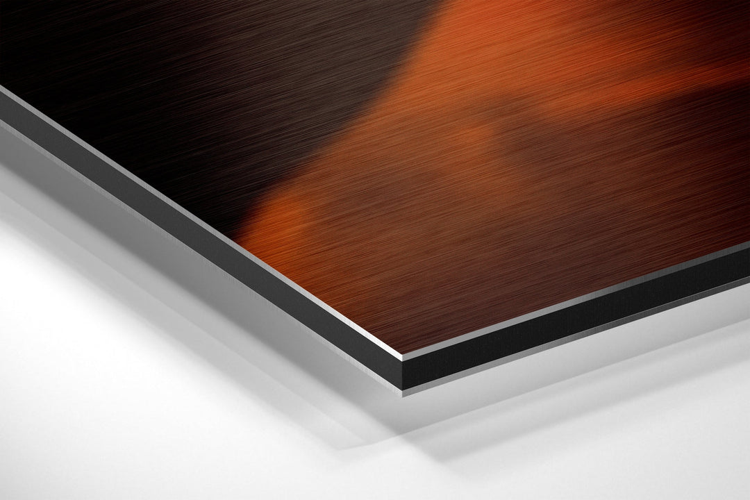 Red Smoke Brushed Aluminium Dibond Wall Art.