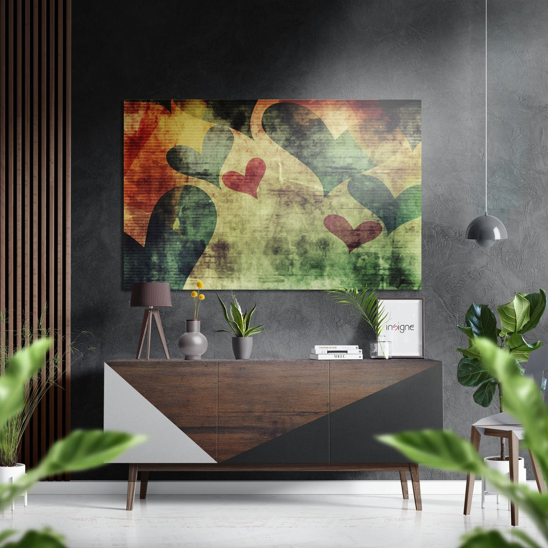 Hearts  Brushed Aluminium Dibond Wall Art.