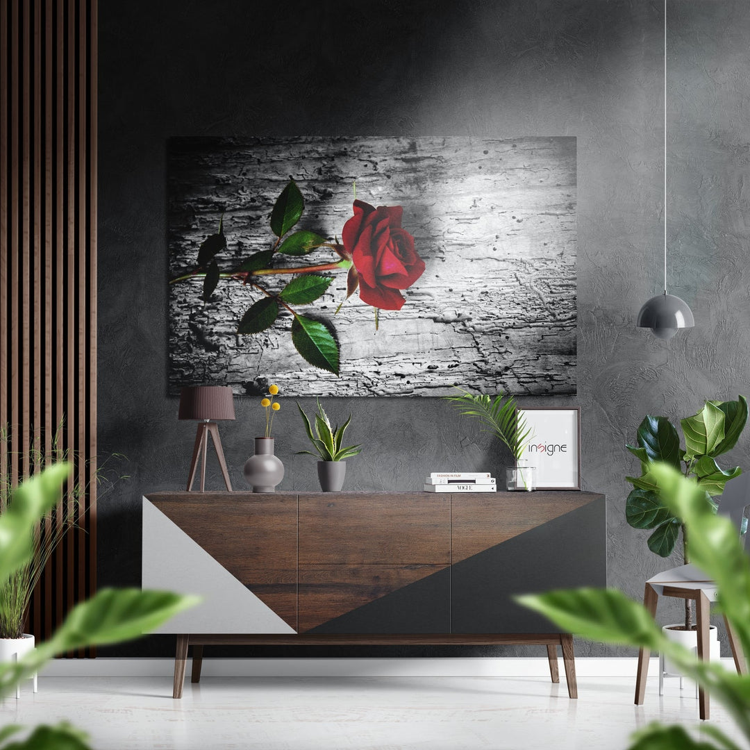 Rose Brushed Aluminium Dibond Wall Art.