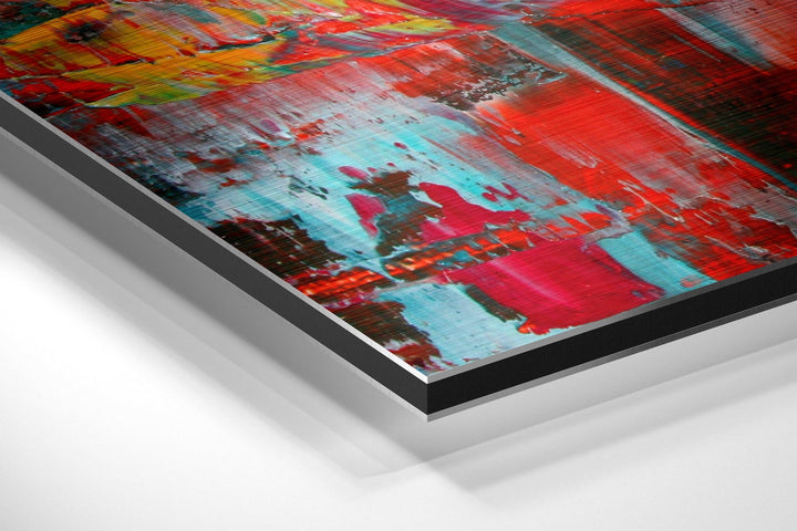 Abstract Colors Brushed Aluminium Dibond Wall Art.
