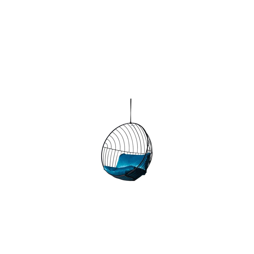 Bubble Chair Chair with Sapphire Velvet Cushions Hanging Chairs Studio Stirling