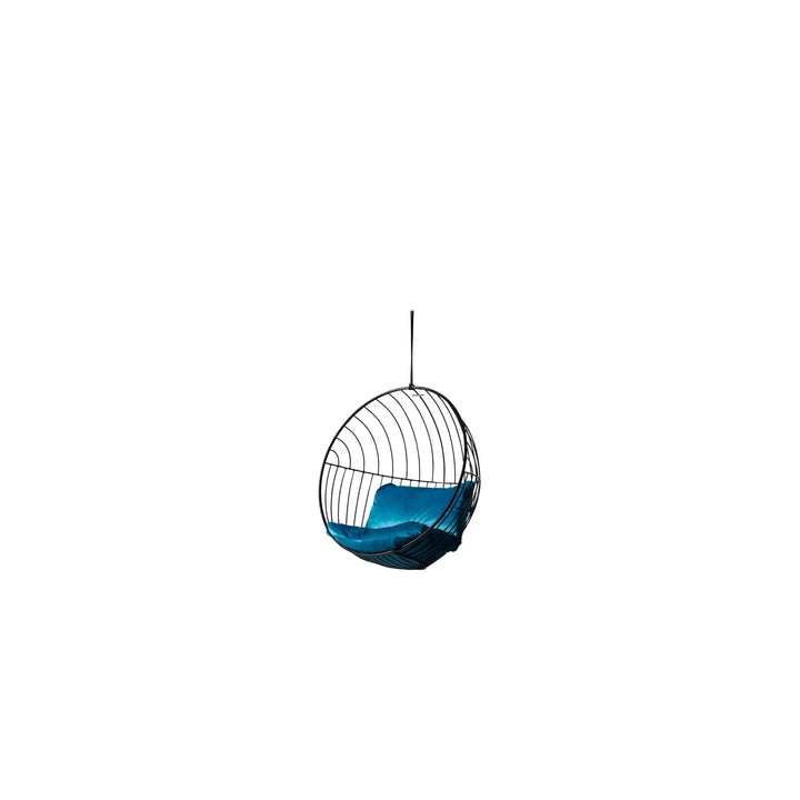 Bubble Chair Chair with Sapphire Velvet Cushions Hanging Chairs Studio Stirling