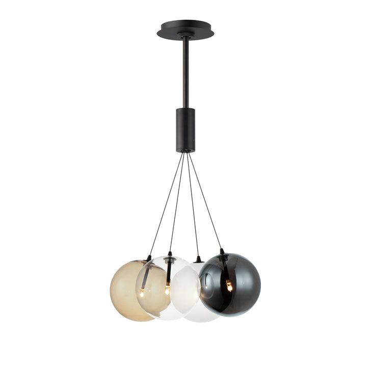Burst 4-Light LED Pendant by ET2 Lighting in Black finish