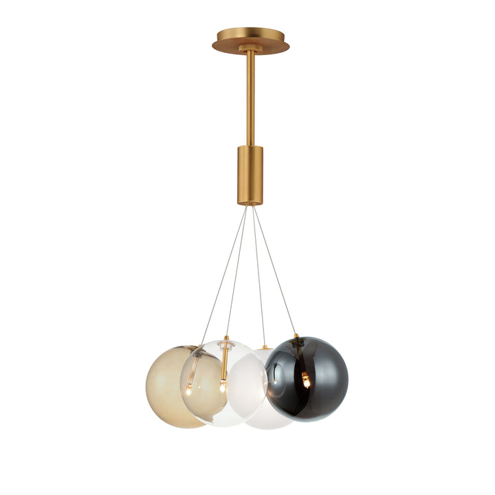 Burst 4-Light LED Pendant by ET2 Lighting in Gold finish
