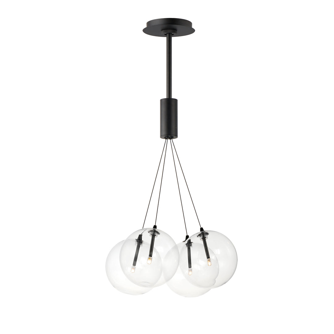 Burst 4-Light LED Pendant by ET2 Lighting in Black, front view
