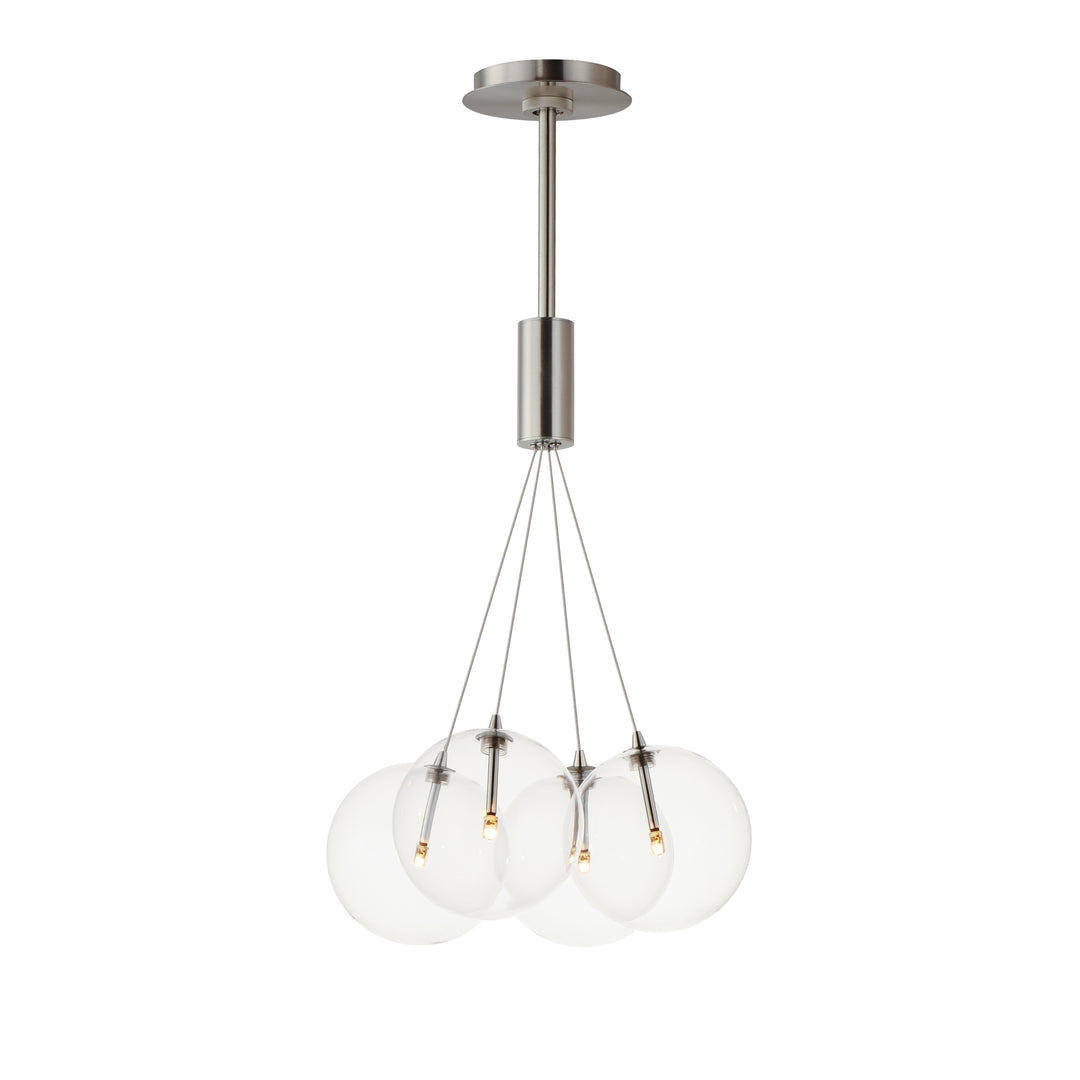 Burst 4-Light LED Pendant by ET2 Lighting in Satin Nickel finish