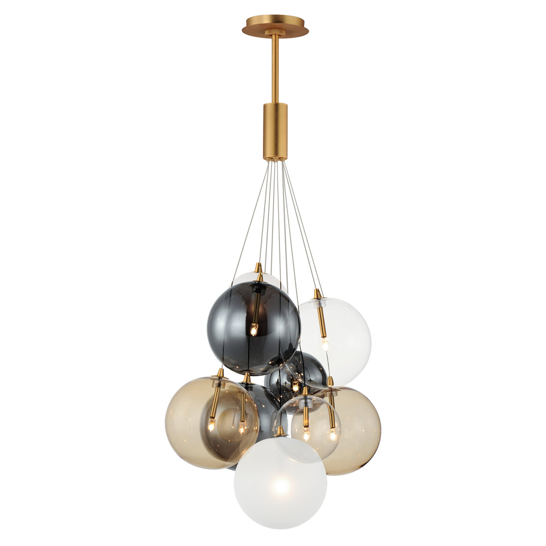 Burst 9-Light LED Pendant by ET2 Lighting in Gold finish