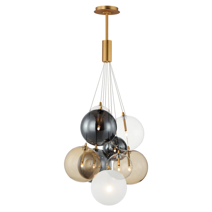 Burst 9-Light LED Pendant by ET2 Lighting in Gold finish