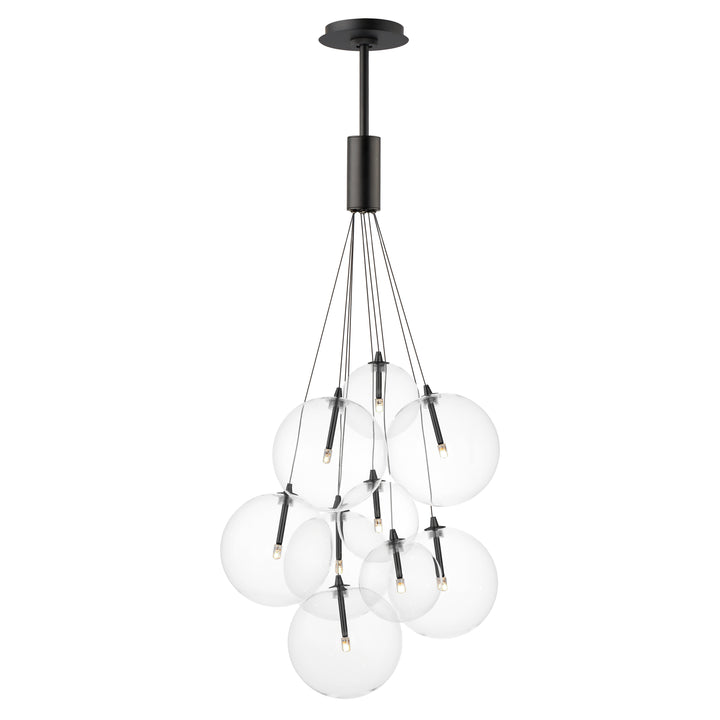 Burst 9-Light LED Pendant by ET2 Lighting in Black, front view