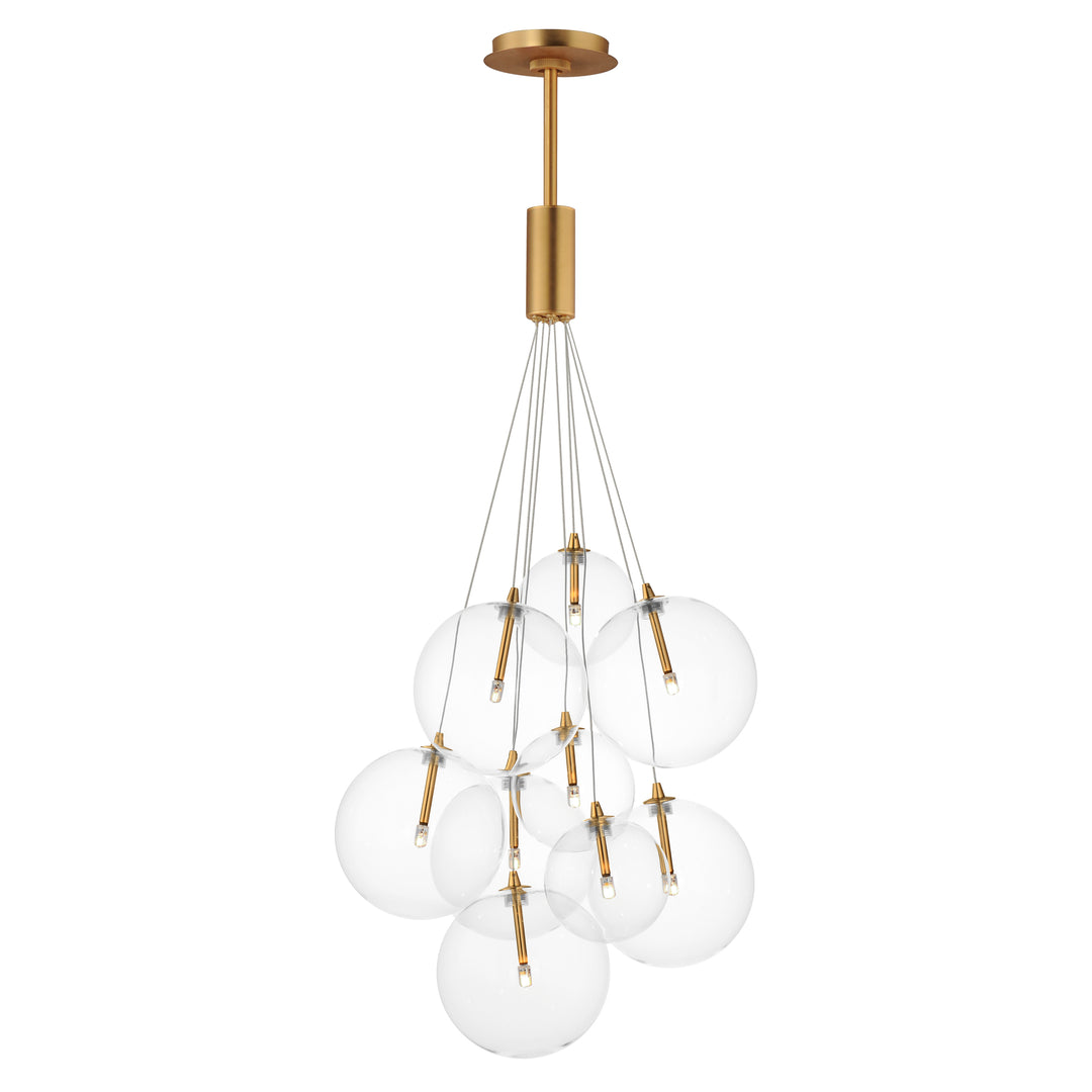 Burst 9-Light LED Pendant by ET2 Lighting in Gold finish