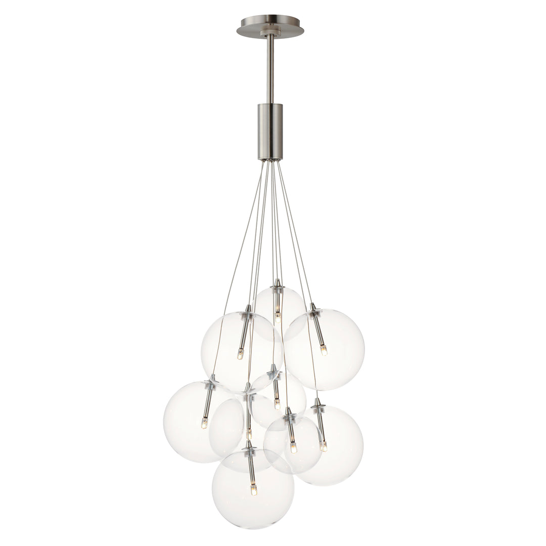 Burst 9-Light LED Pendant by ET2 Lighting in Satin Nickel finish
