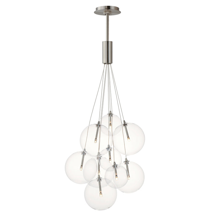 Burst 9-Light LED Pendant by ET2 Lighting in Satin Nickel finish