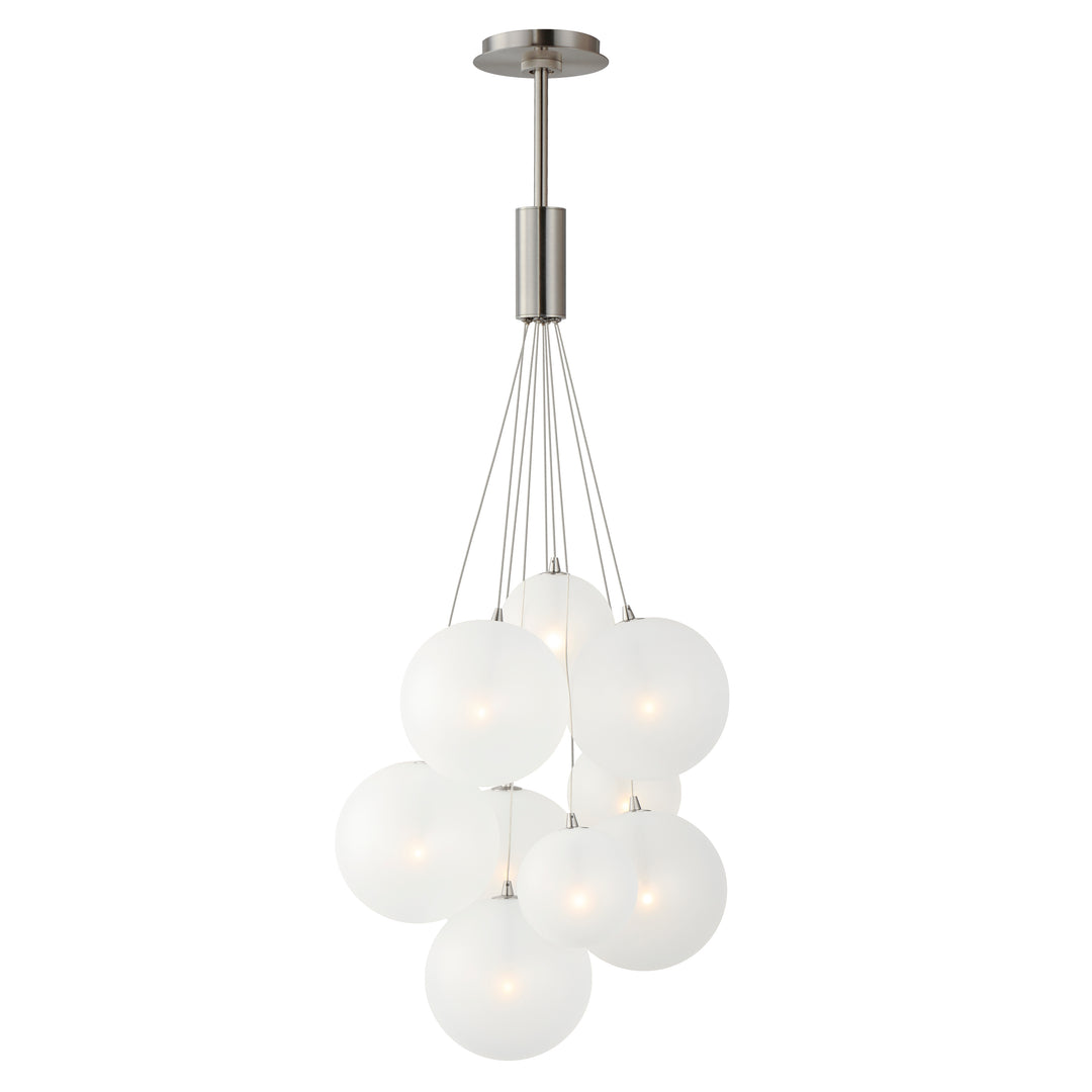 Burst 9-Light LED Pendant by ET2 Lighting in Satin Nickel finish