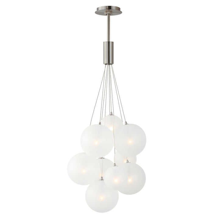 Burst 9-Light LED Pendant by ET2 Lighting in Satin Nickel finish