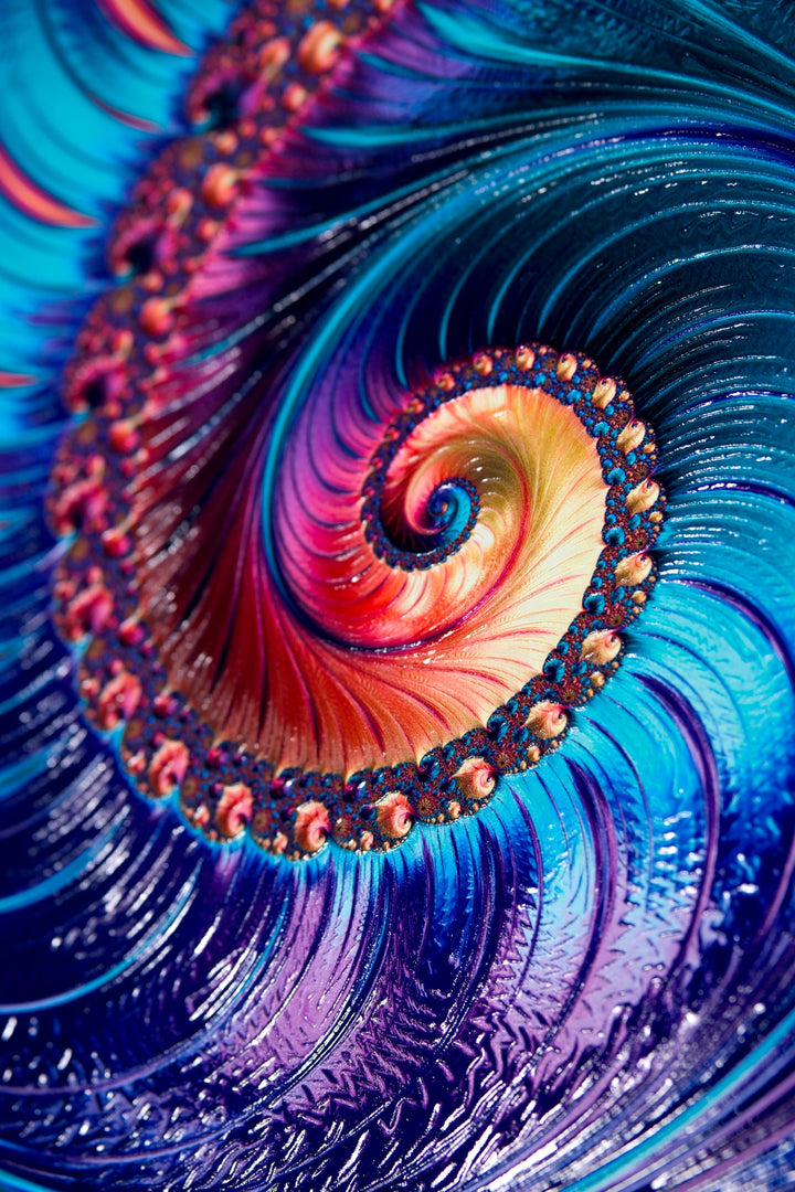 Aurora Spiral Luxe — Haptic 3D Embossed + High-Gloss Lacquer Print Home &amp; Garden > Decor > Artwork > Posters, Prints, &amp; Visual Artwork Insigne Art Design