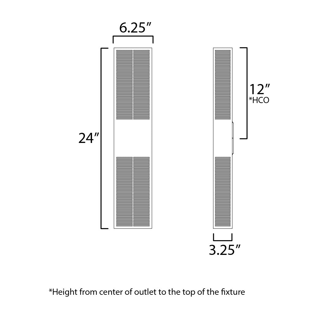 Grate 24 LED Outdoor Wall Sconce by Studio M Lighting – line drawing