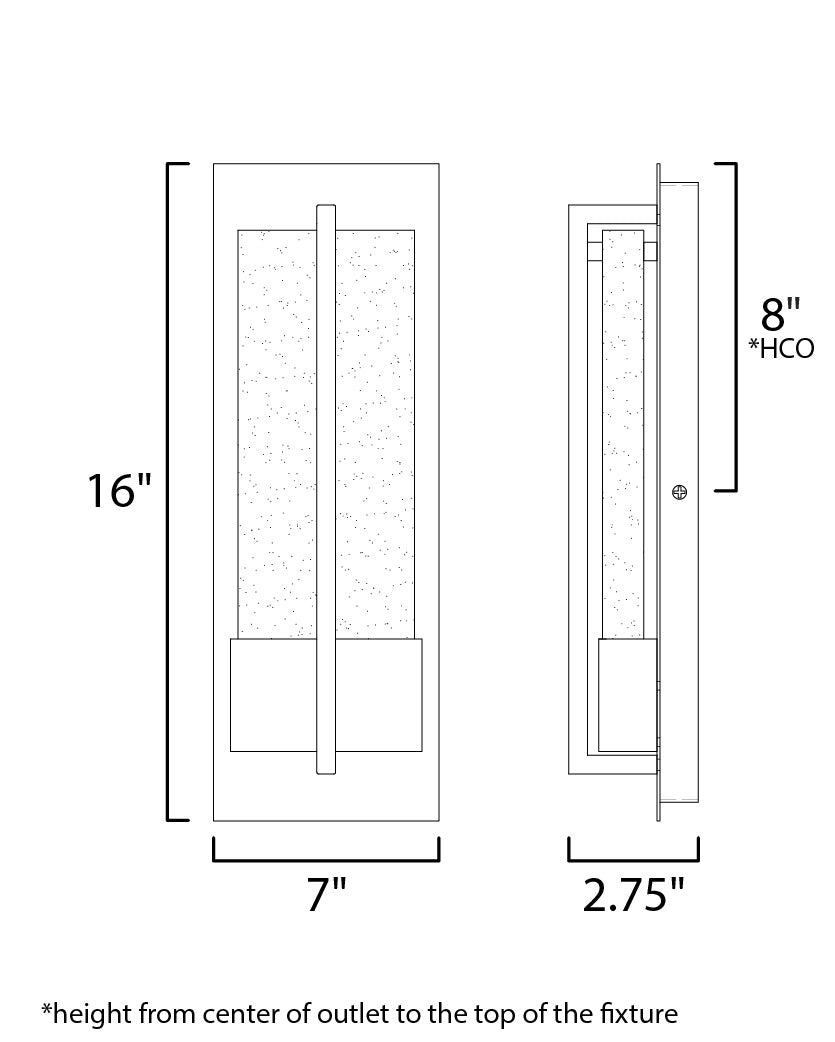 Cascade LED Outdoor Wall Sconce 566193 by Studio M Lighting – line drawing