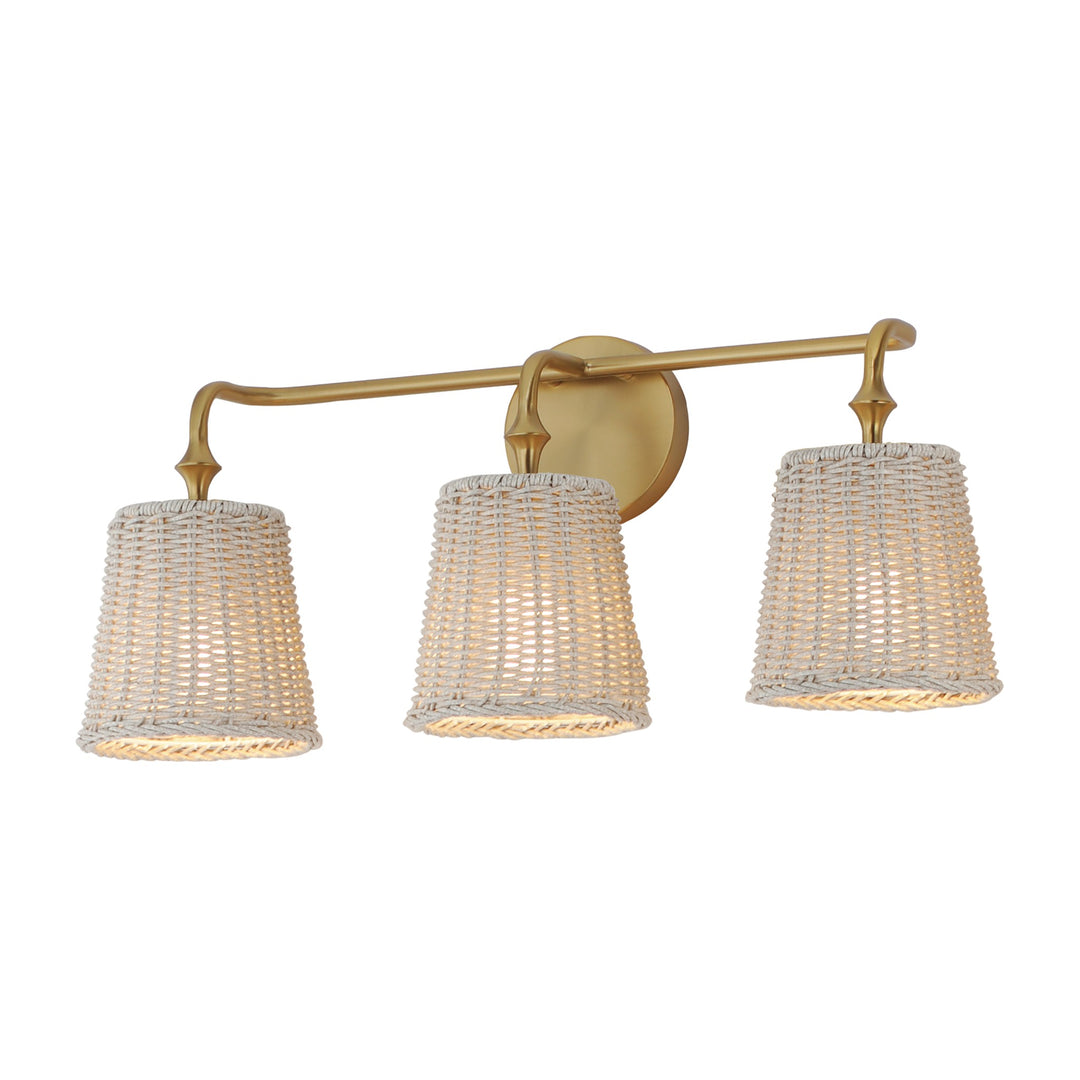 Baja 3-Light Bath Vanity by Studio M Lighting in Natural Aged Brass