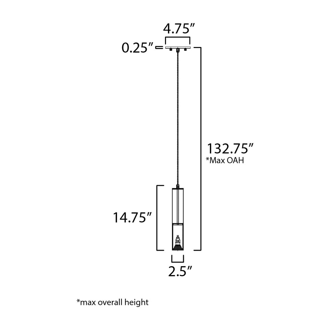 Torch LED 1-Light Pendant by Studio M Lighting – line drawing