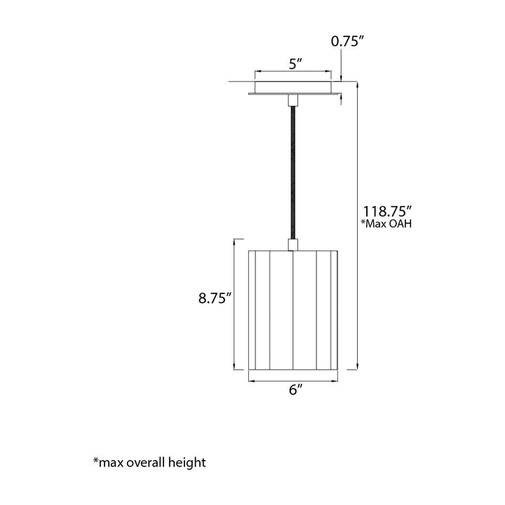 Primrose 1-Light by Studio M Lighting – line drawing