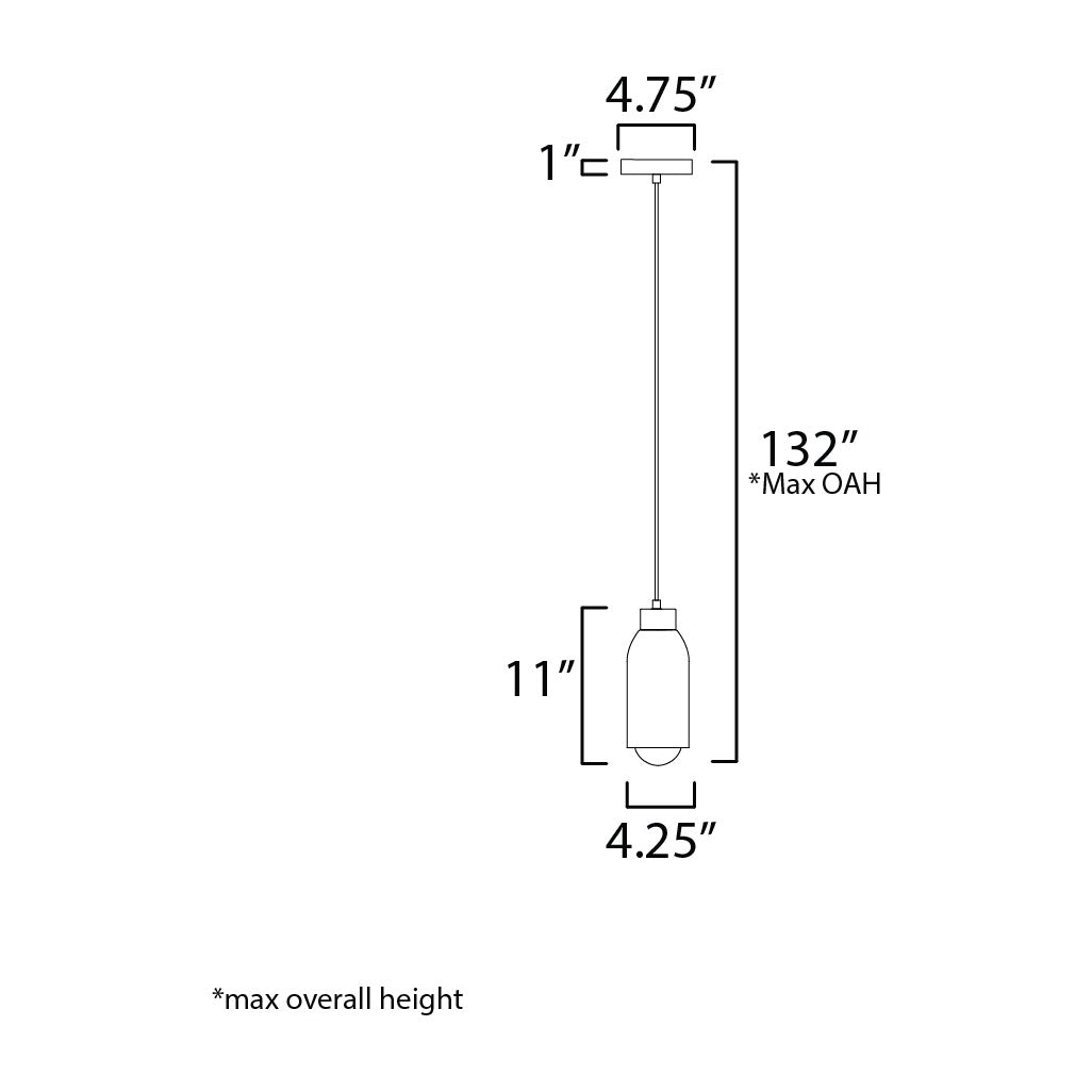 Pompeii Single Pendant by Studio M Lighting – line drawing