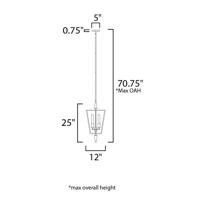 Wings 4-Light Pendant by Studio M Lighting – line drawing