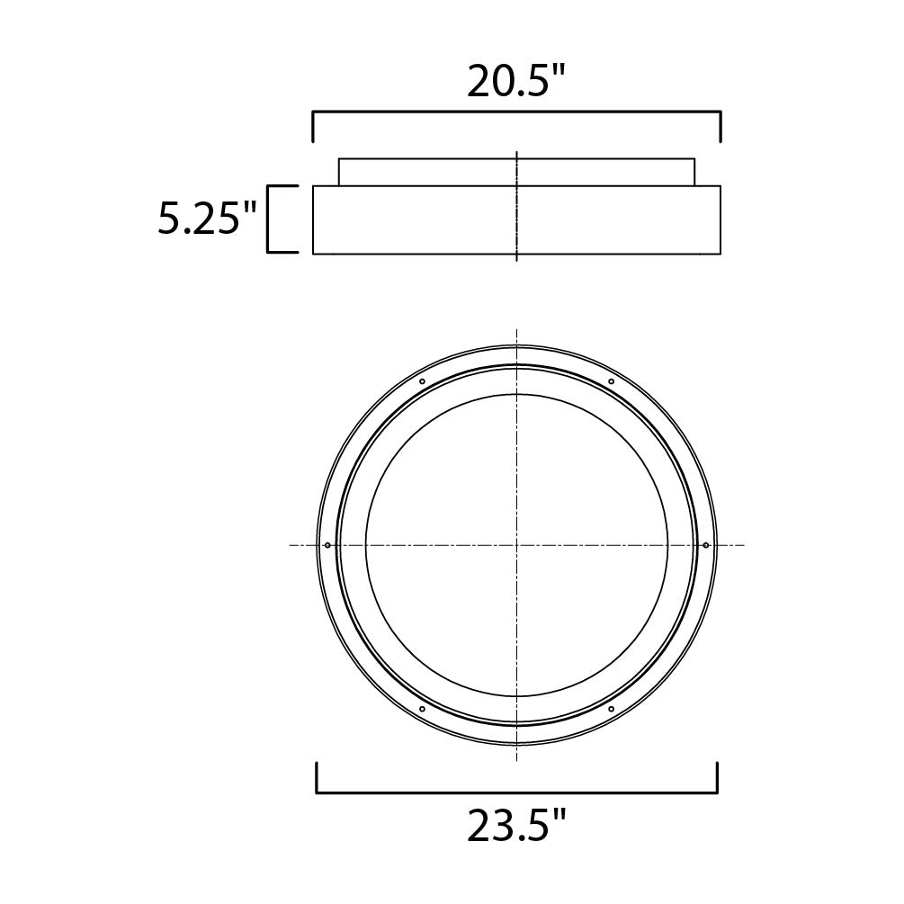 iCorona FoH i-Corona LED Flush Mount with Philips Hue by Studio M Lighting – line drawing
