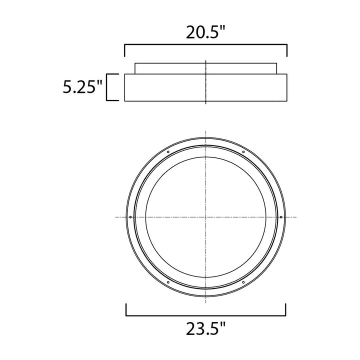 iCorona FoH i-Corona LED Flush Mount with Philips Hue by Studio M Lighting – line drawing