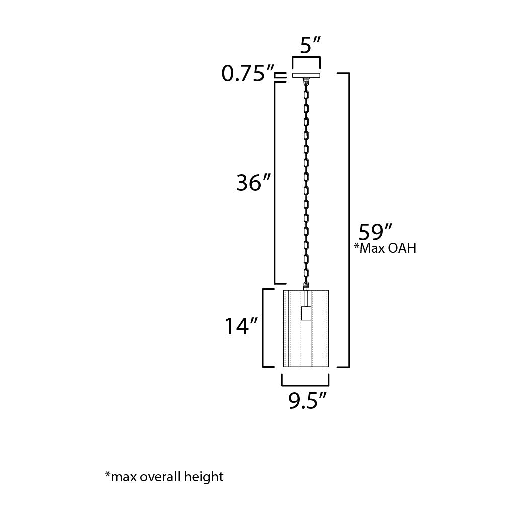 Allegra 1-Light Mini Pendant by Studio M Lighting – line drawing