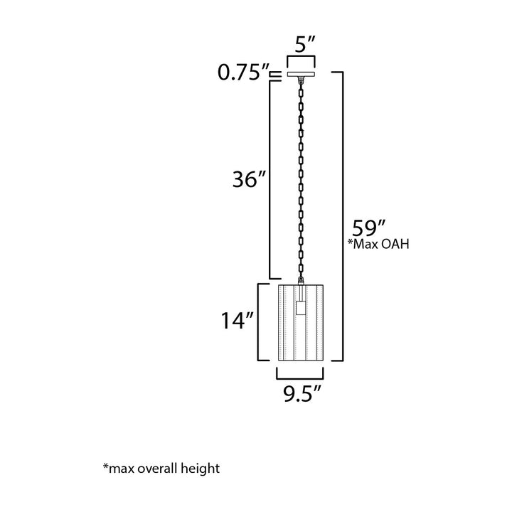 Allegra 1-Light Mini Pendant by Studio M Lighting – line drawing