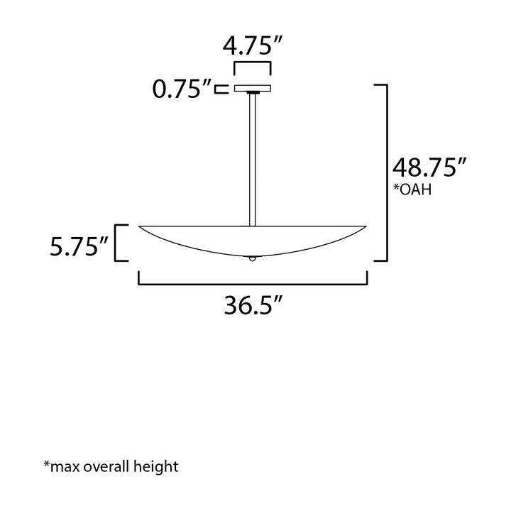 Vesta 36" LED Pendant/Semi-Flush by Studio M Lighting – line drawing