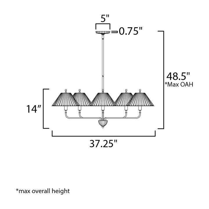 Kismet 5-Light Chandelier by Studio M Lighting – line drawing