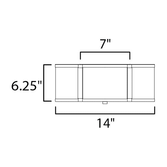 Clover 2-Light Flush Mount 162247 by Studio M Lighting – line drawing