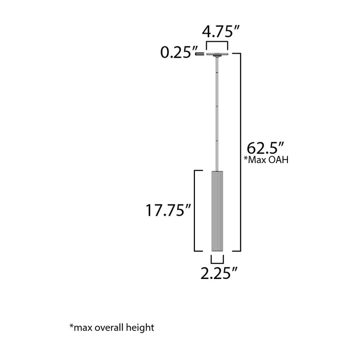 Reeds 1-Light LED Pendant - Stem Hung by Studio M Lighting – line drawing