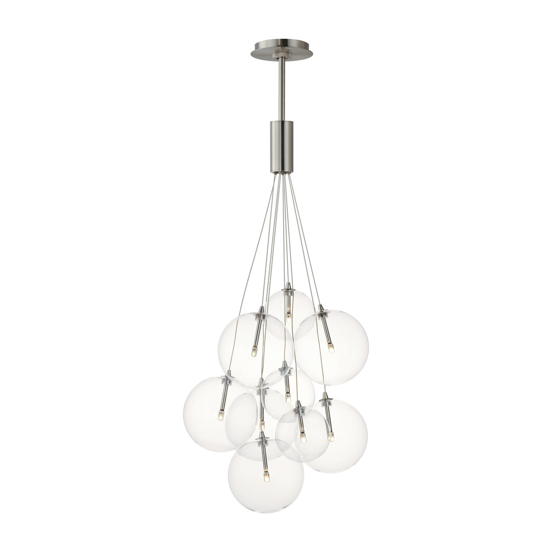 Burst 9-Light LED Pendant by Studio M Lighting in Satin Nickel